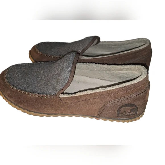 Sorel Men's Dude Moc Size 10, Brown and Gray Loafers - Picture 3 of 7